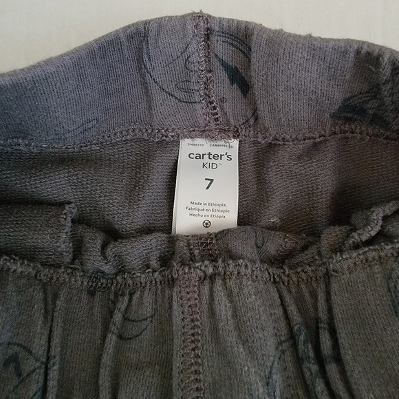 OshKosh Pull on,gray/blue kid boys size 7,elastic waist,string tie,French terry - Picture 2 of 3